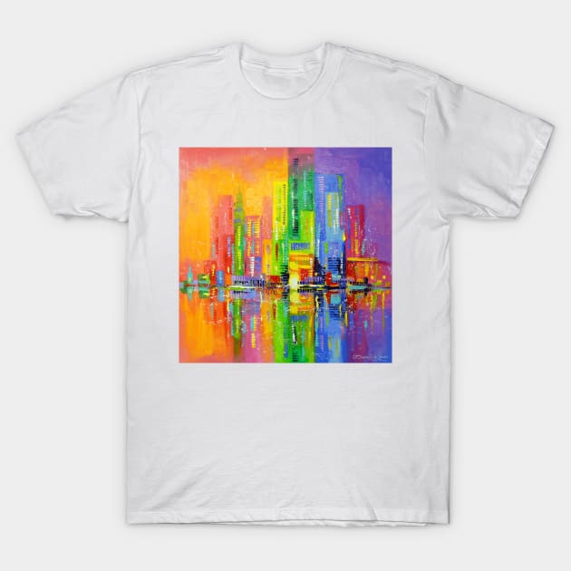 Bright city T-Shirt by OLHADARCHUKART